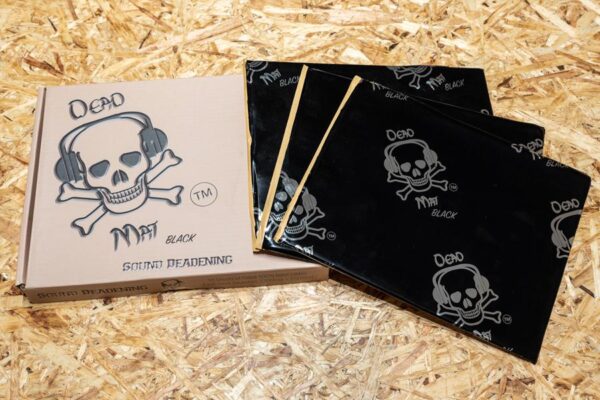 Dead Mat sound proofing, black sheets and box