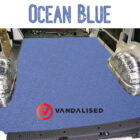 Campervan flooring vinyl in situ - Blue