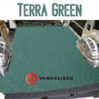 Campervan flooring vinyl in situ - Green