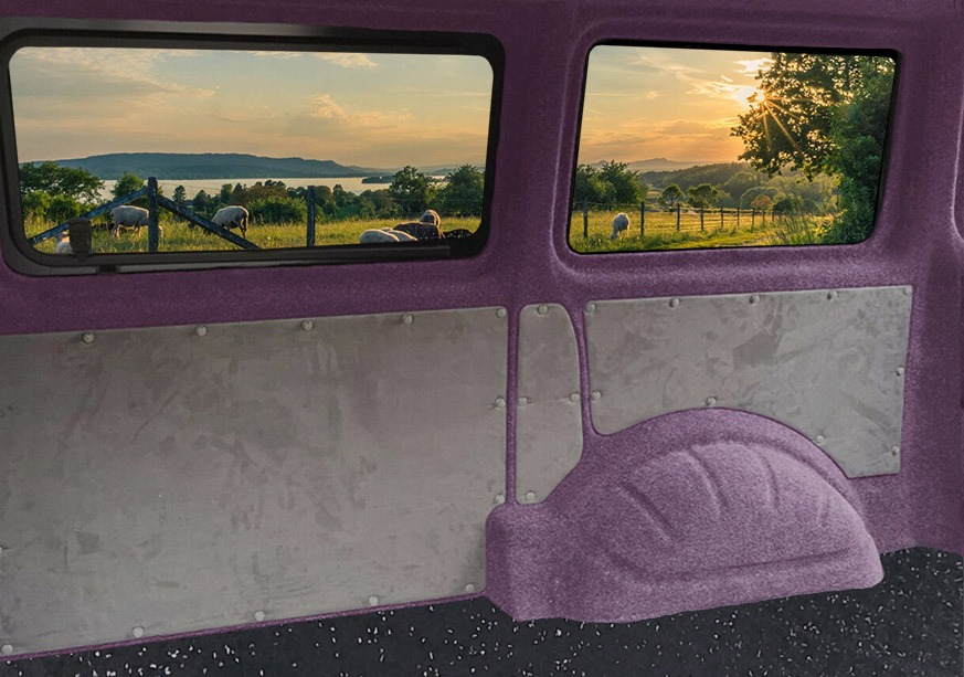 Campervan stretch carpet - purple